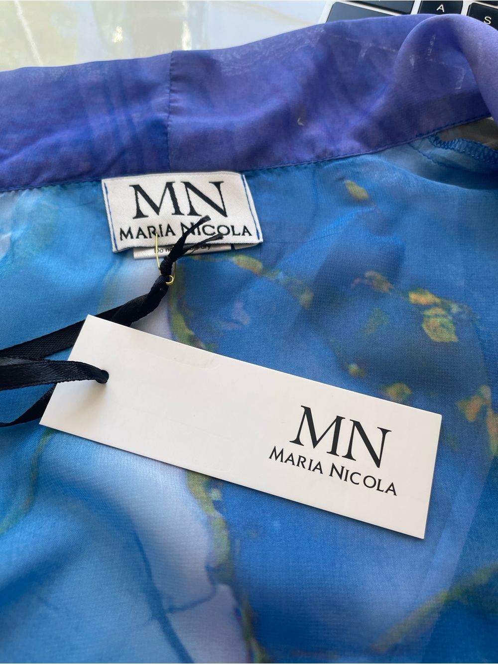 Vibrant Purple & Blue Marble Kimono Top - Picture 3 of 6
